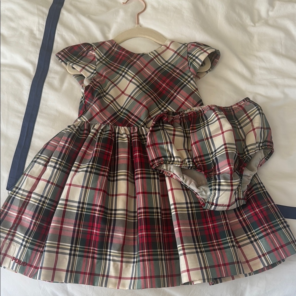 Ralph Lauren Plaid Baby Dress with Bloomers